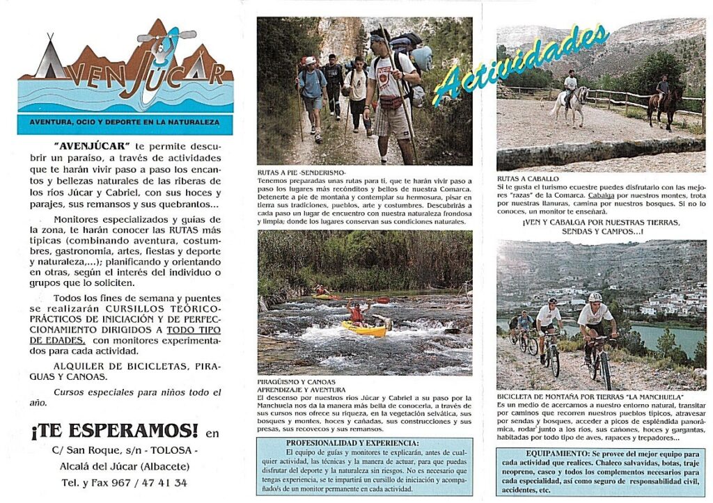 Senderismo, ciclismo y kayak en naturaleza española.